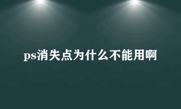 ps消失点为什么不能用啊