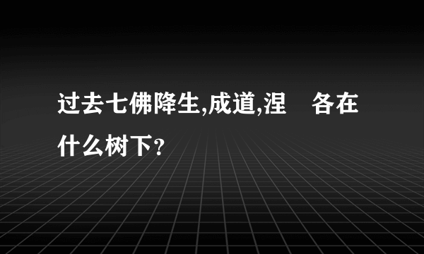 过去七佛降生,成道,涅槃各在什么树下？