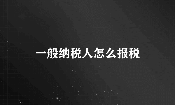 一般纳税人怎么报税