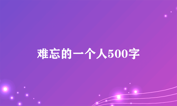 难忘的一个人500字