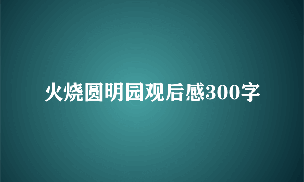 火烧圆明园观后感300字