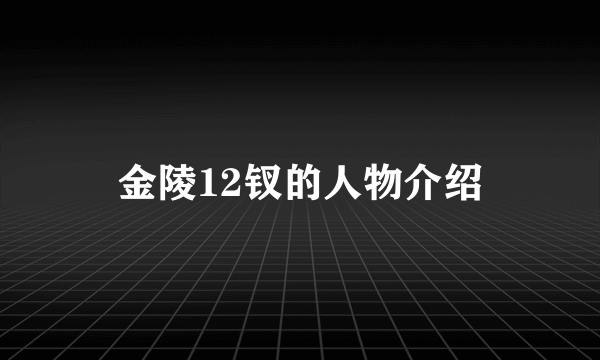 金陵12钗的人物介绍