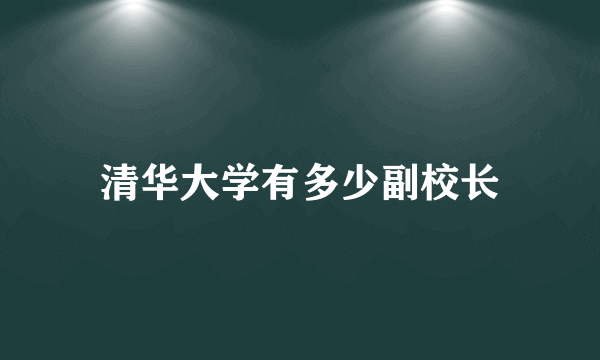 清华大学有多少副校长