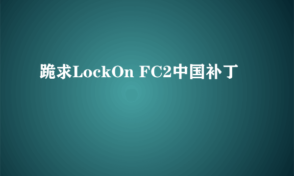 跪求LockOn FC2中国补丁