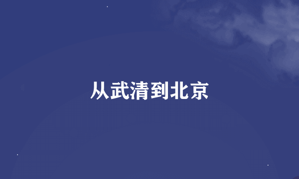 从武清到北京