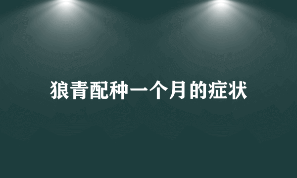 狼青配种一个月的症状