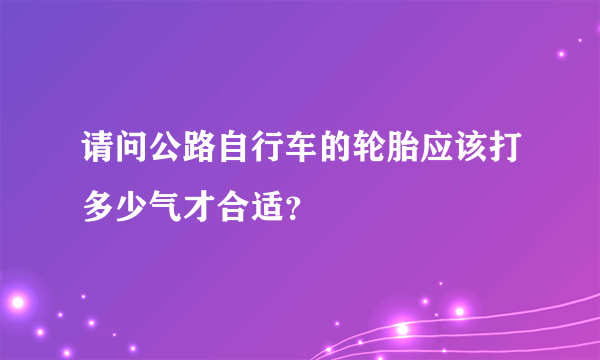 请问公路自行车的轮胎应该打多少气才合适？