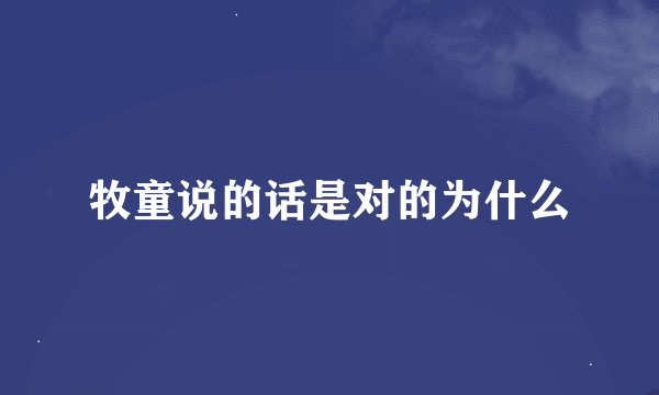 牧童说的话是对的为什么