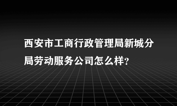 西安市工商行政管理局新城分局劳动服务公司怎么样？