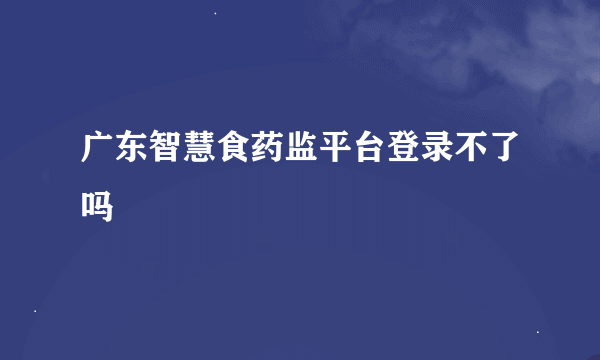 广东智慧食药监平台登录不了吗