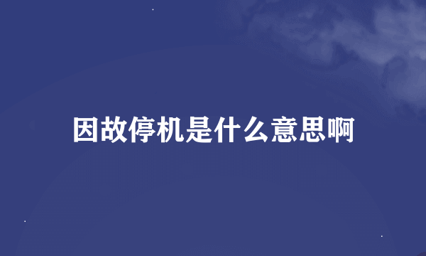 因故停机是什么意思啊