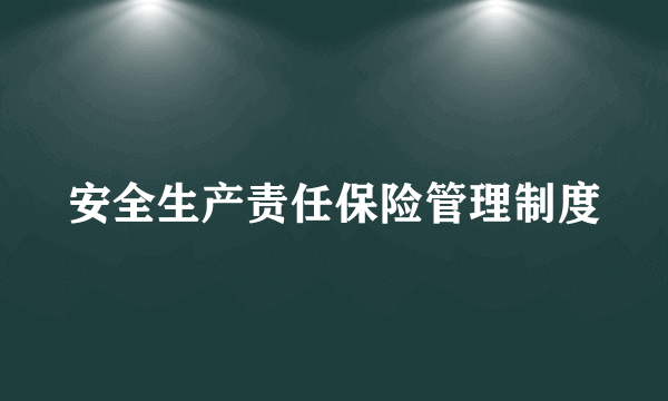 安全生产责任保险管理制度