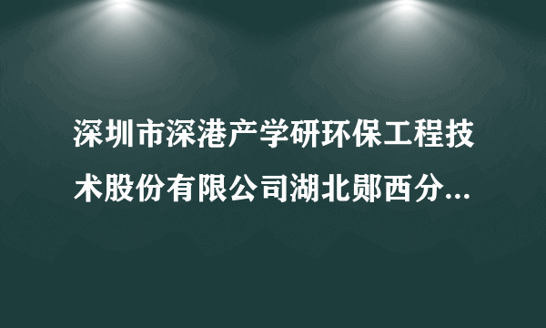 深圳市深港产学研环保工程技术股份有限公司湖北郧西分公司怎么样？