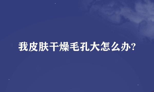 我皮肤干燥毛孔大怎么办?