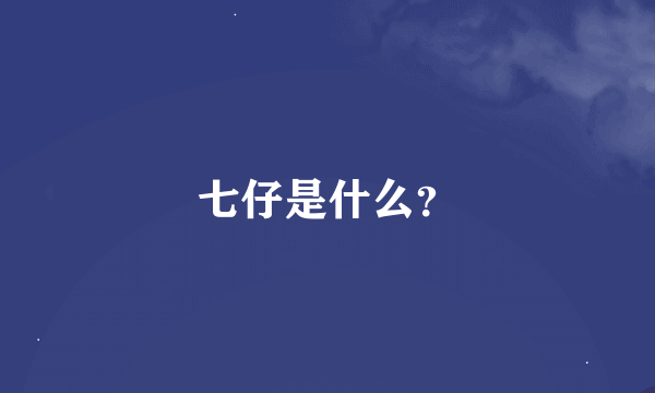 七仔是什么？