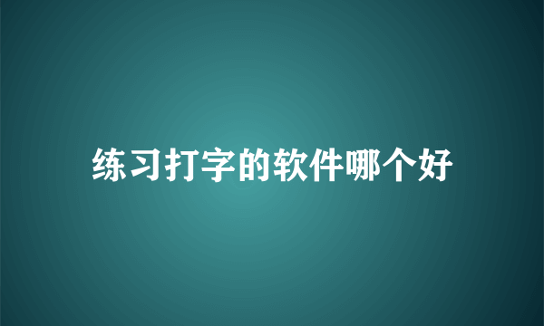 练习打字的软件哪个好