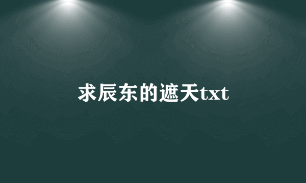 求辰东的遮天txt