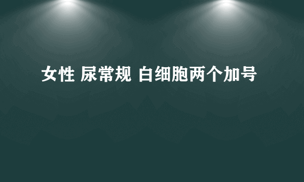 女性 尿常规 白细胞两个加号