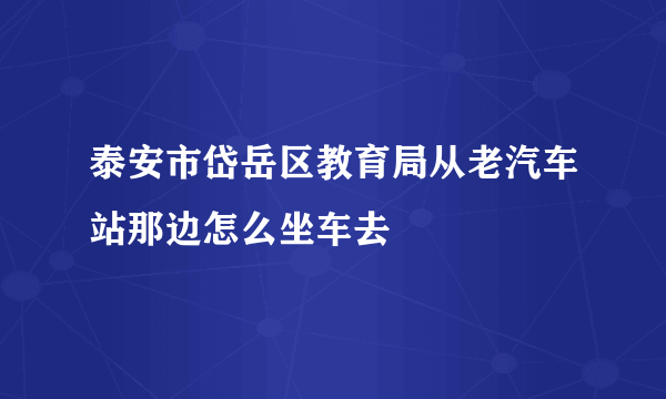 泰安市岱岳区教育局从老汽车站那边怎么坐车去