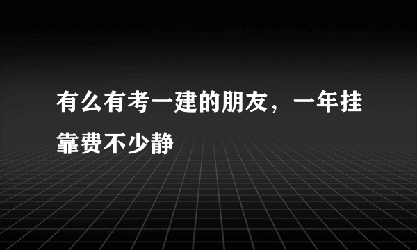 有么有考一建的朋友，一年挂靠费不少静