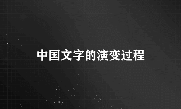 中国文字的演变过程