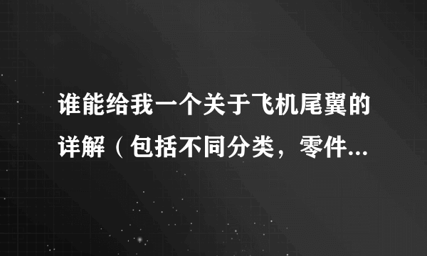 谁能给我一个关于飞机尾翼的详解（包括不同分类，零件构造，功能，原理等）？