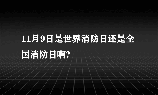 11月9日是世界消防日还是全国消防日啊?