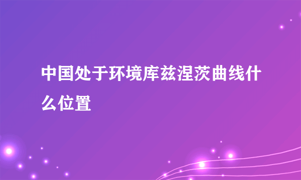 中国处于环境库兹涅茨曲线什么位置