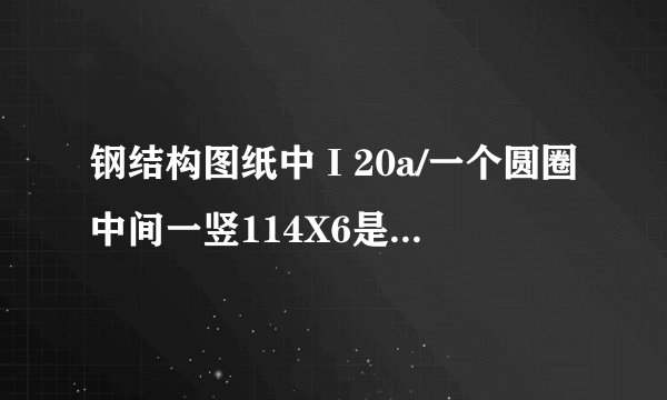 钢结构图纸中Ι20a/一个圆圈中间一竖114X6是什么意思啊