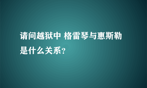 请问越狱中 格雷琴与惠斯勒是什么关系？