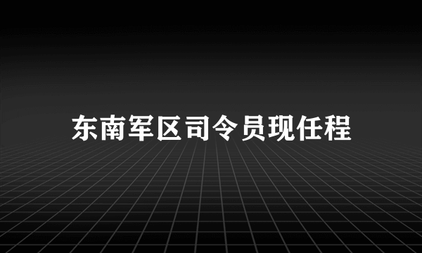 东南军区司令员现任程