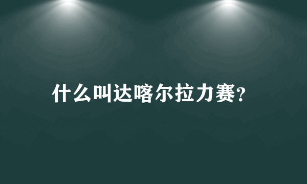 什么叫达喀尔拉力赛？