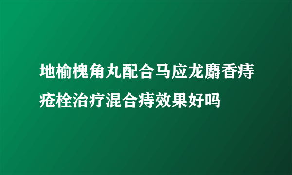 地榆槐角丸配合马应龙麝香痔疮栓治疗混合痔效果好吗