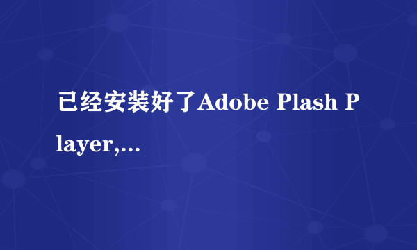 已经安装好了Adobe Plash Player,可为什么IE视频还是看不了，一直提示未安装，求大