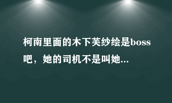 柯南里面的木下芙纱绘是boss吧，她的司机不是叫她boss还说了下次见面不会是约定的10年以后也许很快？