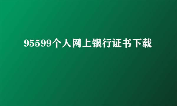 95599个人网上银行证书下载