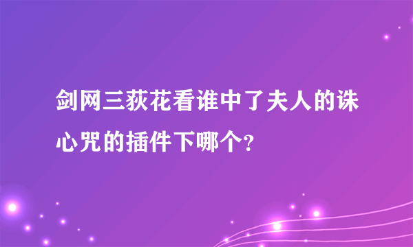 剑网三荻花看谁中了夫人的诛心咒的插件下哪个？