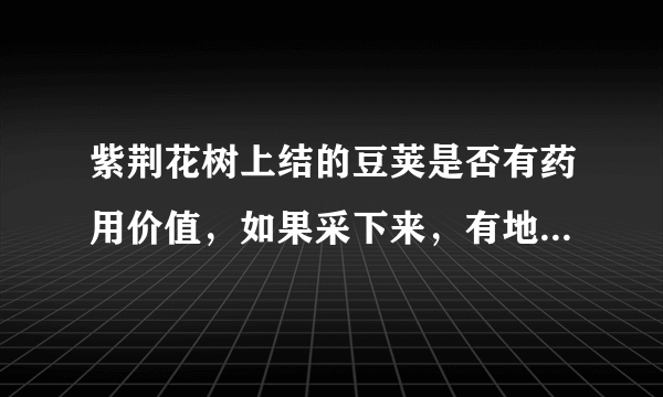 紫荆花树上结的豆荚是否有药用价值，如果采下来，有地方要吗？