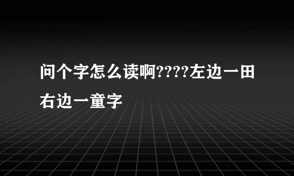 问个字怎么读啊????左边一田右边一童字