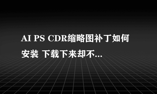 AI PS CDR缩略图补丁如何安装 下载下来却不知如何安装。真是衰啊。