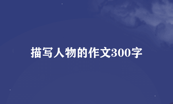 描写人物的作文300字