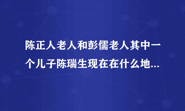 陈正人老人和彭儒老人其中一个儿子陈瑞生现在在什么地方工作？