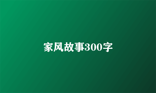 家风故事300字