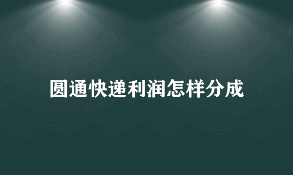 圆通快递利润怎样分成