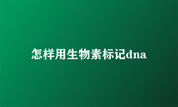 怎样用生物素标记dna