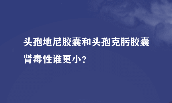 头孢地尼胶囊和头孢克肟胶囊肾毒性谁更小？