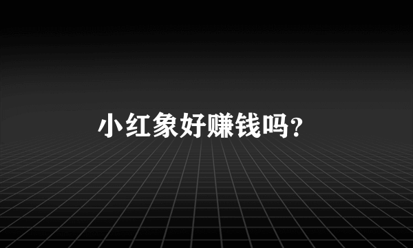 小红象好赚钱吗？