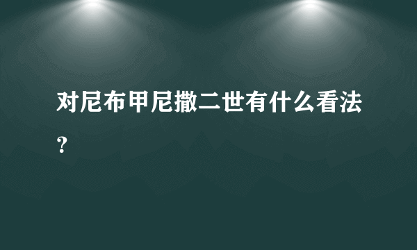 对尼布甲尼撒二世有什么看法？