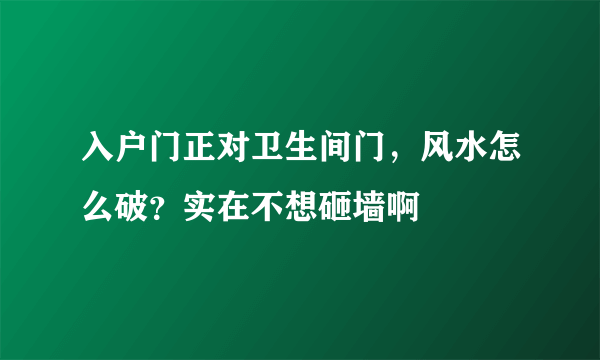 入户门正对卫生间门，风水怎么破？实在不想砸墙啊