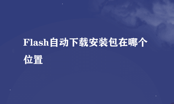 Flash自动下载安装包在哪个位置